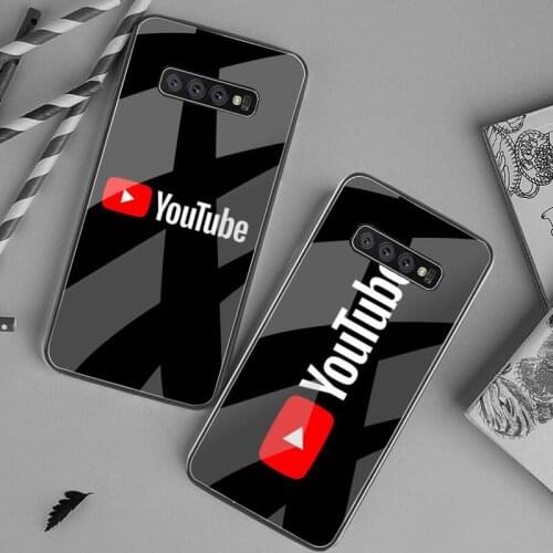 Youtube Phone Case Tempered Glass For Samsung S20 Plus S7 S8 S9 S10 Plus Note 8 9 10 Plus