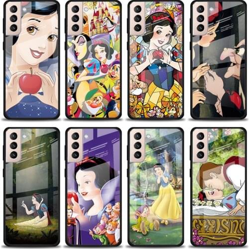 Princess Snow White Tempered Glass Cover For Samsung Galaxy S21 Plus Ultra M21 M31 M51 A52 A72 Phone Case Coque