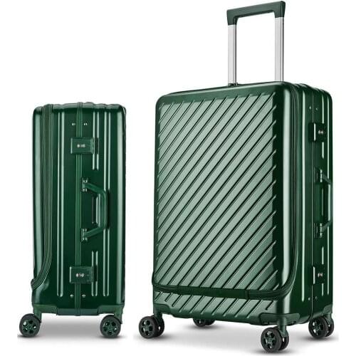 Letrend Business 24 Inch Front Pocket Rolling Luggage Aluminum Frame Trolley Box 20' Boarding Suitcase Women Travel Bag Trunk