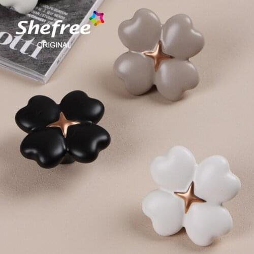 Four Leaf Clover shape/Creative Ceramic Handle Children Room Cabinet Knobs Drawer Knobs Pulls European Furniture Handles
