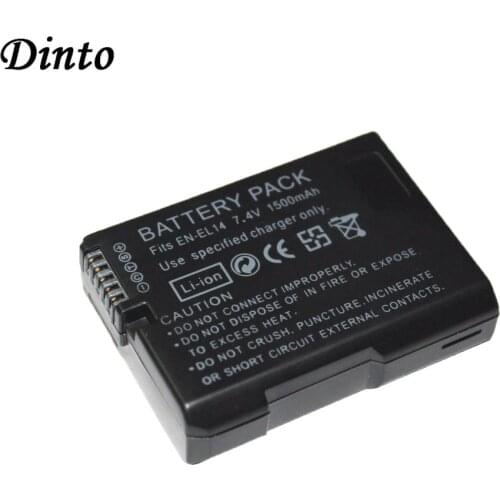 Dinto EN-EL14 EN-EL14A ENEL14 EN EL14 1500mAh Digital Rechargeable Camera Battery for Nikon D5300 D5200 D5100 D3200 D3100 D3300