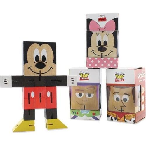 Disney Minnie Mickey wooden Magic Cube Puzzle Toy Folding Child Educational Toy