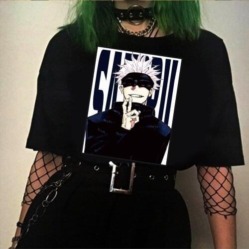 Japanese Anime Jujutsu Kaisen T Shirt Women Kawaii Cartoon Harajuku Satoru Gojo Graphic Tees Unisex T Shirt