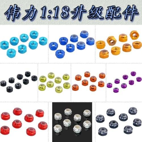 8pcs Alloy Wheel for car Wltoys A959 Hex Lock Nut Tire Nut For Rc Hobby Model Car 1/18 1/18 wheels A969 A979 K929 A580042