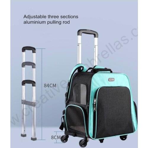 Composite 33.7L large volume 10kg bearing transformed adjustable detachable pet trolley bag expandable carrying dog cat house
