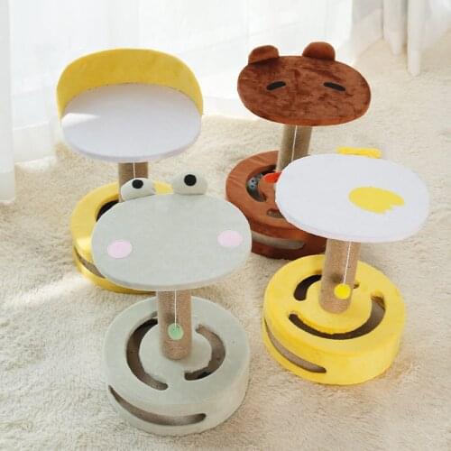 Cat Tree Cat Tower with Natural Sisal Scratching Post for Kitten Small Cats Activity Platform Playground with Plush Hanging Ball