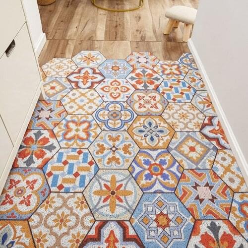 Mat Carpet Home Doorway Entrance Living Room Bedroom Step on Floor Door Mat Carpet PVC Silk Loop Material Cute Pattern Doormats