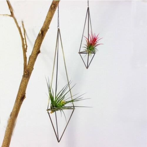 Handmade Iron crafts metal shelf Himmeli flower pots planters wholesale garden art vase depot metal stand Stereo Geometric vase