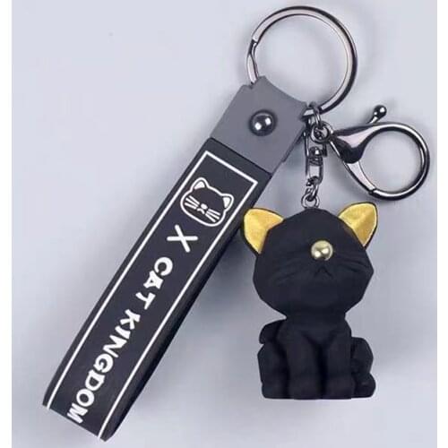 Cute Geometric Mechanical Cat Keychain Fashion Cartoon Animal Charm Key Ring Trend Couple Bag Car Pendant Accessories Keychain