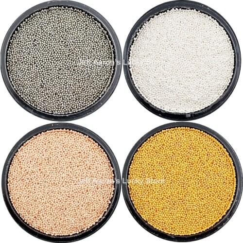 1 Pot 0.6MM gold silver micro 3D metal nail art decorations caviar beads manicure nails accessoires diy supplies tool
