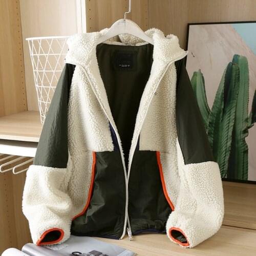 Men 2020 Winter and autumn splicing cashmere lamb jacket jacket