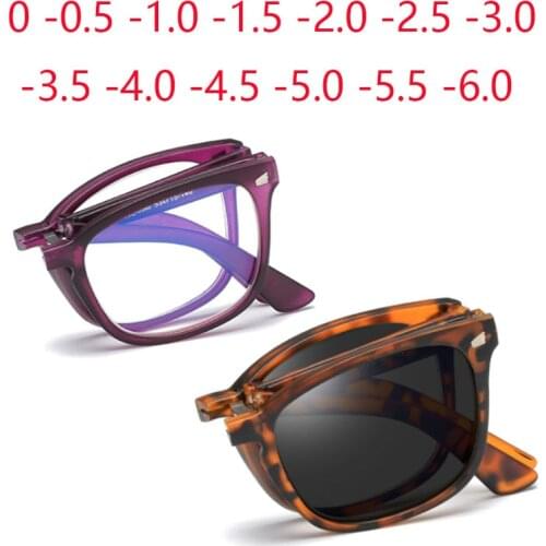 Folding Nearsighted Photochromic Eyewear Ultralight Shortsighted Myopia Glasses Women Men -1.0 -1.5 -2 -2.5 -3 -3.5 -4 -6