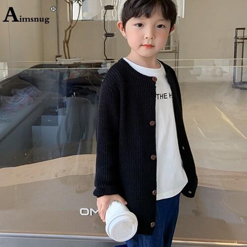 2021 Single Breasted Fashion Sweater Kids Clothes Unisex Boys Girls Knitted Cardigans Long Sleeve Children Autumn Tops Sweaters
