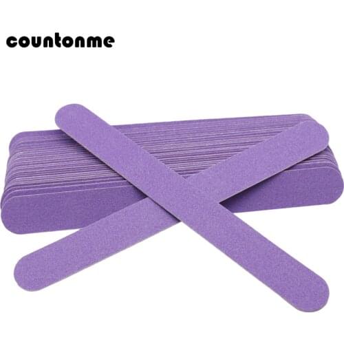 25pcs/lot Purple Thin Wood Nail File Disposable Sanding Files Buffing Nail limas para manicura Pedicure Manicure Care Tools Saw