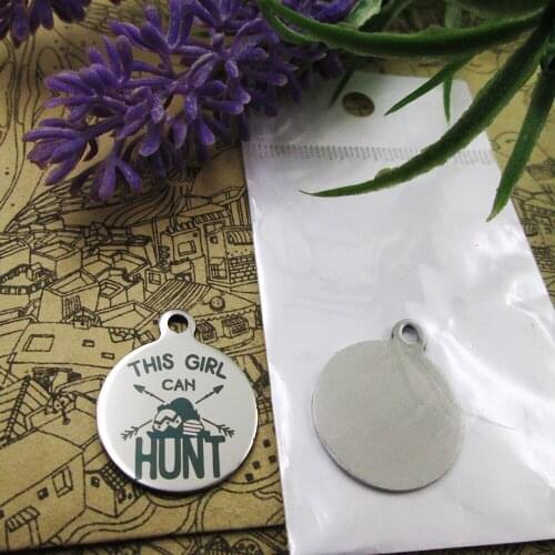 20pcs--"this girl can hunt"stainless steel charms more style for choosing DIY Charms pendants for necklace