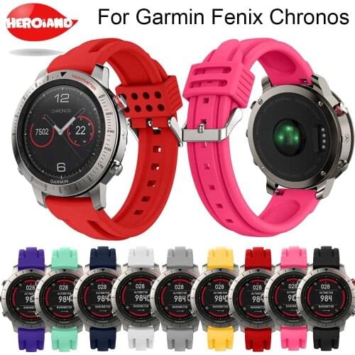 Watch Straps 22mm New Fashion mens Replacement Soft Silicone Soft Band Strap For Garmin Fenix Chronos GPS Watch bands Straps