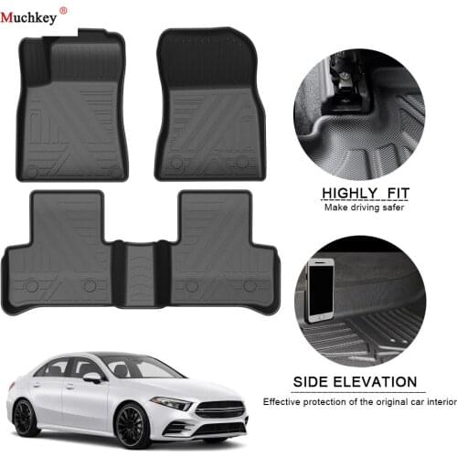 Rubber Car Floor Mats For BENZ A-Class 2019-2020 TPE Non-Slip Foot Pad Carpets Auto Floor Liner Automobile Interior Accessories