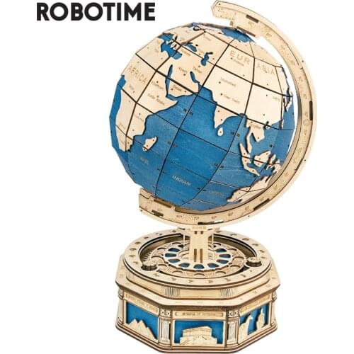 Robotime 567pcs 3D Wooden Puzzle Games Globe Earth Ocean Map Ball Assemble Model Toys Gift for Children Boys