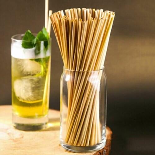 100pcs/lot 20cm Disposable Drinking Straws Wheat Straws Eco Friendly Juice Beverage Straws for Birthday Wedding Party Supplies
