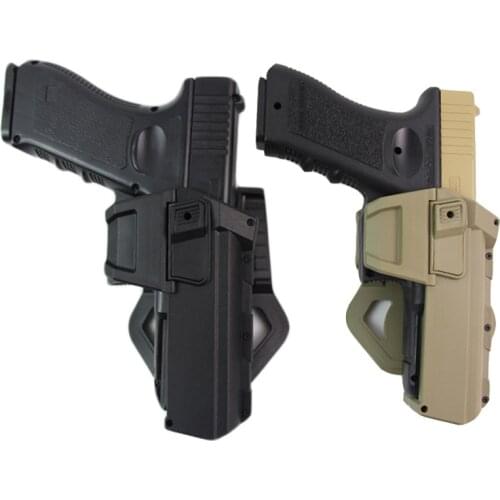 Tactical Movable Gun Holster for Glock 17 Airsoft Pistol Military Belt Holster with Flashlight or Laser Mounted Waist Holster