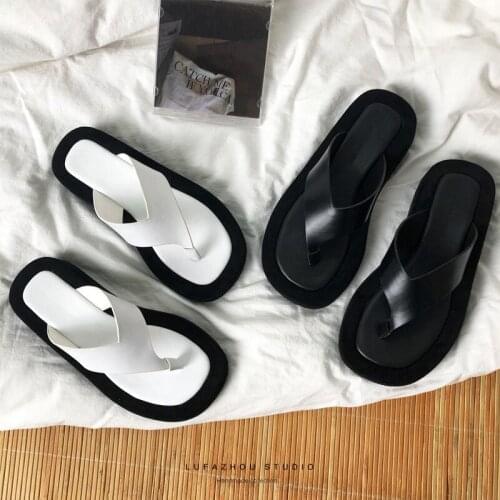 Chunky Platform Women Slippers Leather Light Women Sandals Non-slip Thick Pumps Flip Flops Women Beach Shoes Zapatillas Mujer