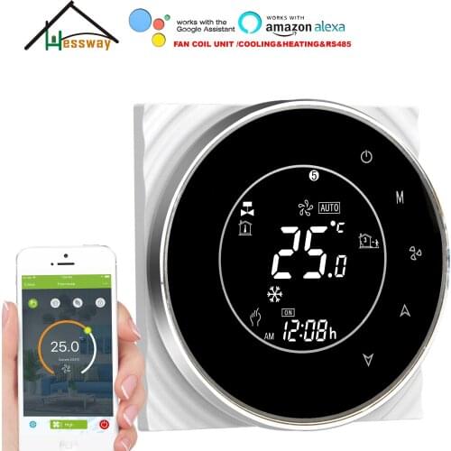HESSWAY fan coil wifi thermostat RS485&MODBUS for remote control Works with Alexa Google home