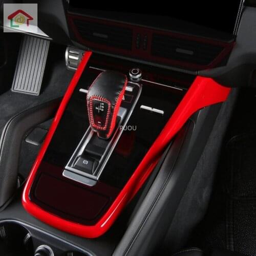 Interior Central Console Gear Box Cover Trim U Shape ABS 3pcs For Porsche Cayenne 2018 2019