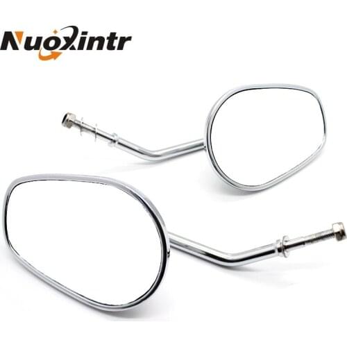 Nuoxintr Pair Chrome Teardrop Rearview Mirror Side Mirrors For Harley Dyna Softail Sportster 883 1200 Custom Free shipping