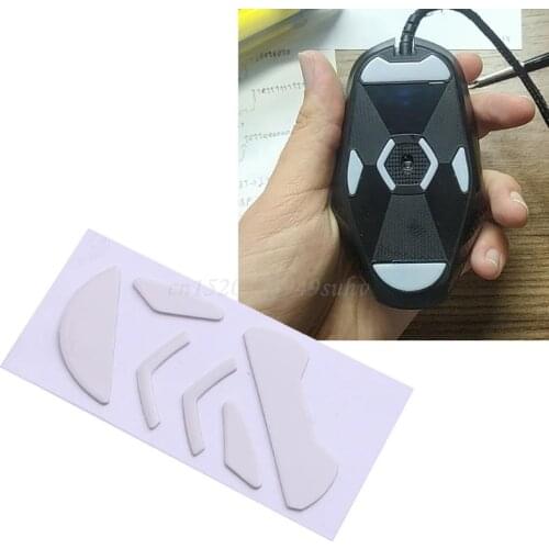 1Set Mouse Skates Glide Feet Pads Mouse Feet Sticker for logitech G302 G303 Mouse White Rounded Curved Edges Mice Feet