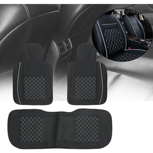 1set Leather Car Seat Cover Universal 5 Seats Waterproof Auto Front Rear Back Chair Backrest Long Cushion Armrest Case Protector