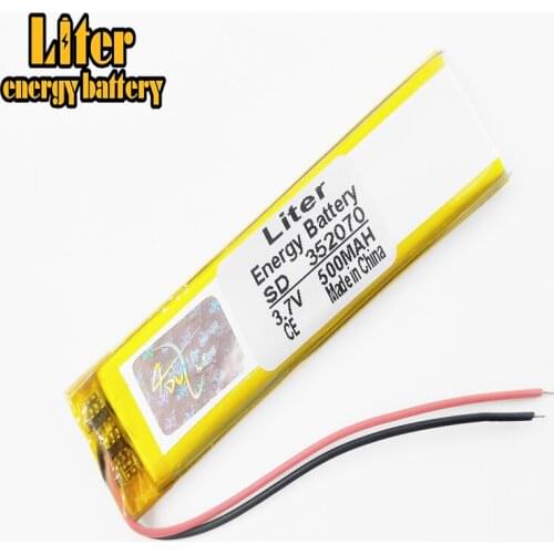 1pcs 3.7V 500mAh 352070 Lithium Polymer Li-Po li ion Rechargeable Battery cells For Mp3 MP4 MP5 GPS PSP mobile bluetooth