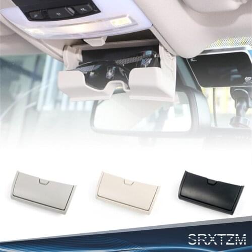 SRXTZM Black/Grey/Beige Car Front Sun Glasses Case Box Organizer Holder Plastic Storage Box for BMW X5 X6 F15 F16 2014-2017 1pcs