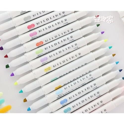 1 Piece Japanese stationery zebra Mild liner double headed hook pen color Mark pen