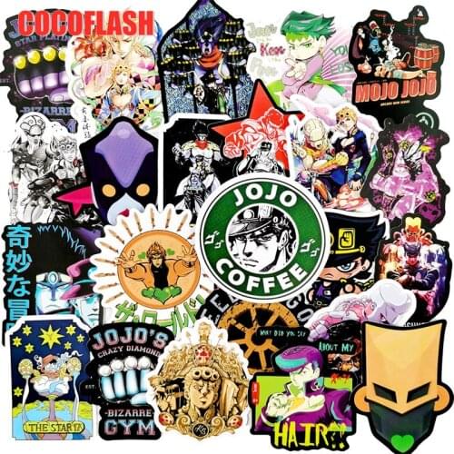 10/50Pcs/set JoJos Bizarre Adventure Japanese Anime Cartoon Stickers For Phone Skateboard Laptop Luggage Scrapbook Motorcycle