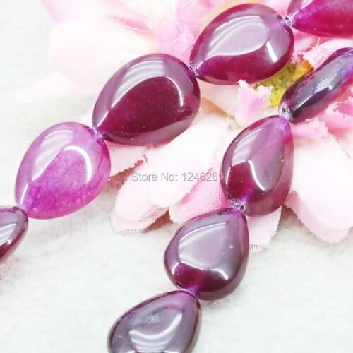 Accessories Dark-Purple Tears Drop Loose DIY Beads Gem Natural Stone Female Jewelry Making Design 13X18mm 15inch Women Ornaments