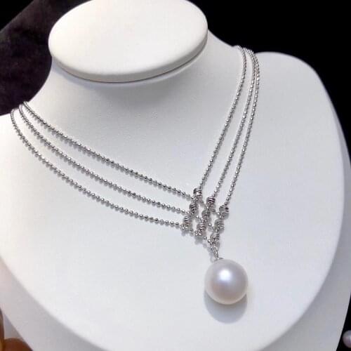 Beautiful 925 Sterling Silver Necklace Findings Jewelry Base Settings Mountings Parts for Akoya Edison Pearls, Coral, Jade