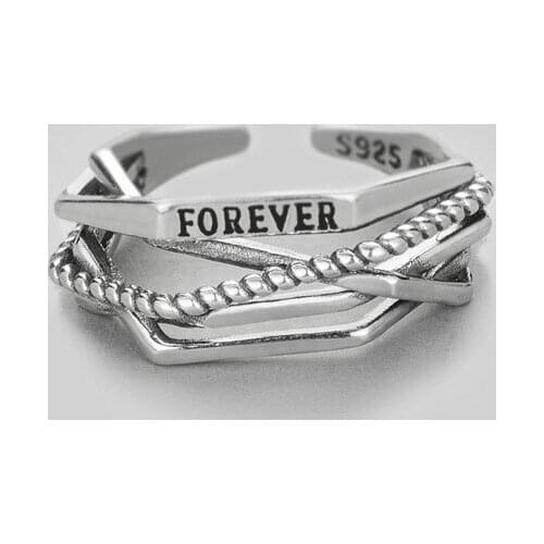 Bohemian Charm Boho Letter Rings For Women Lover Wedding Bridal Valentines Gifts Men Open Retro Antique Rings