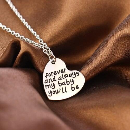 "Forever And Always My Baby You'll Be" Love Heart Pendant Chain Necklace For Women Men Jewelry Pet Lover Dog Cat Charm