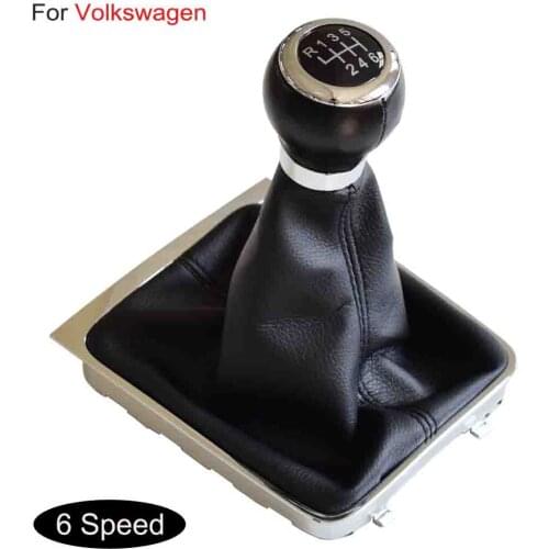 5 6 Speed ABS Gear Lever Shift Knob Shifter HandBall For Volkswagen VW Passat B6 2005-2012 Gaiter Boot Leather Cover Case