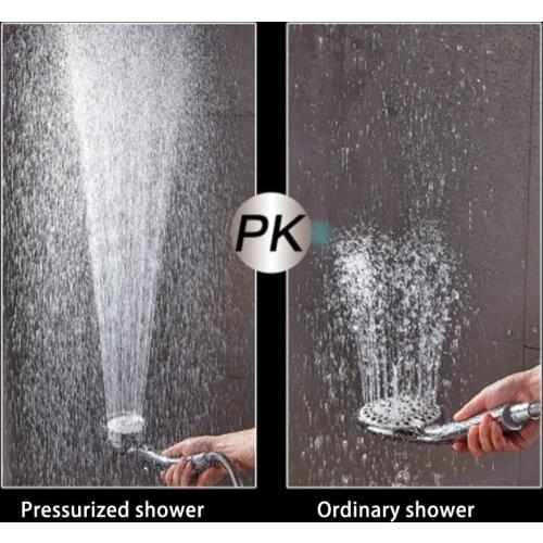 High Pressure Shower Head Handheld Chrome 3 Gear Setting With ON/OFF Pause Switch Water Saving Adjustable Luxury Spa Detachable
