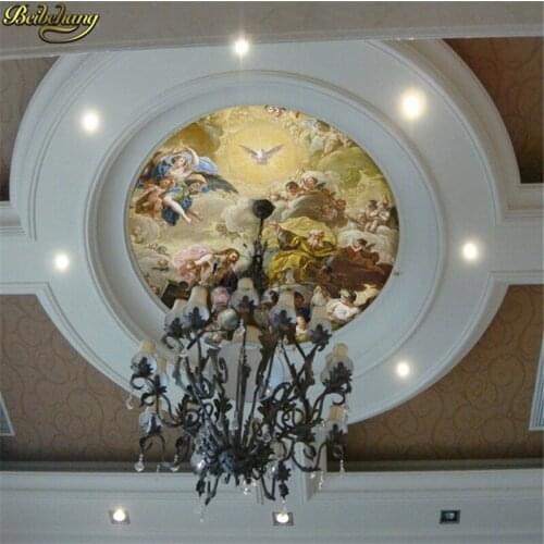 Beibehang European wallpaper painting / mural wallpaper ceiling murals wall paper lamp pool Religion photo wallpaper for walls