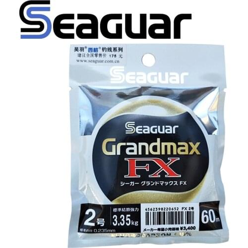 SEAGUAR GRAND MAX FX 60M 100% FLUOROCARBON Fishing Line 0.65KG-13.0KG Good Power Wear resistant Light Transmission