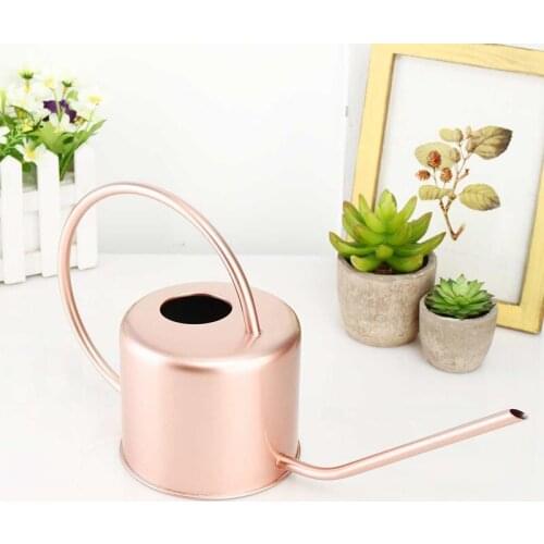 LBER 1300Ml Watering Can Metal Garden Stainless Steel for Home Flower Water Bottle Easy Use Handle for Watering Plant Long Mouth