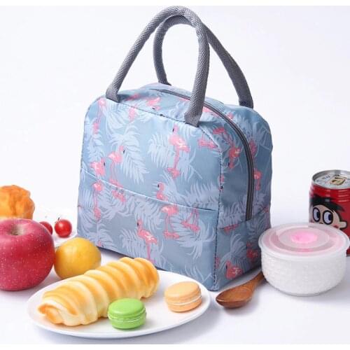 PLEEGA Functional Pattern Cooler Lunch Box Portable Insulated Canvas Lunch Bag Thermal Food Picnic Lunch Bags For Women Kids