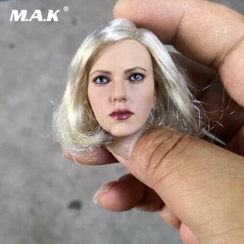 1/6 Scale Doll Model Black Widow Scarlett Haired Female Carving Toy Figure for 12'' Female Body Figure Collection