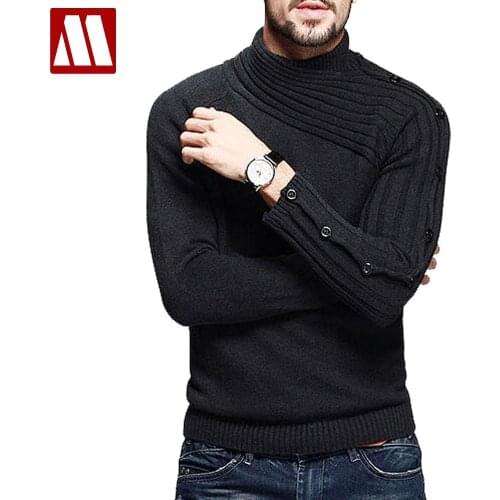 Mens Sweaters And Pullovers Turtleneck Solid Pullover Men Clothing Slim Fit Sweater Vestidos Pull Homme Marque Sueter Hombre