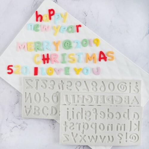 New digital English alphabet silicone fondant mold DIY chocolate mold birthday decoration mold WMJ-900