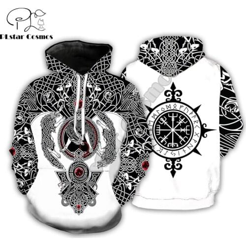2019 New Fashion Men Tattoo hoodies 3D All Over Printed Viking Tattoo t-shirt - Sweatshirt Hoodie/Zip jacket Unisex streetwear