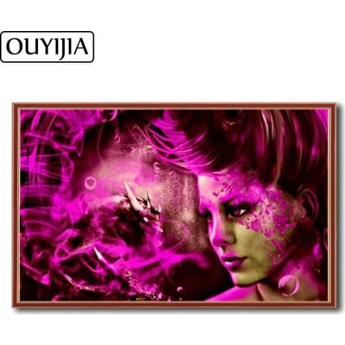 OUYIJIA Atr Oil Beauty Magic 5D DIY Diamond Painting Full Square Embroidery Mosaic Diamond Rhinestone Home Decoration Gift
