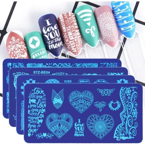 Nail Transfer Steel Plate Mold DIY Nail Multi Pattern Blue Film Printing Template Nail Be Steel Plate Tool Art Decoration Nails